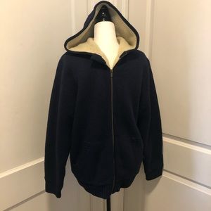 Ll bean men’s lambs wool Sherpa lined hoodie size medium